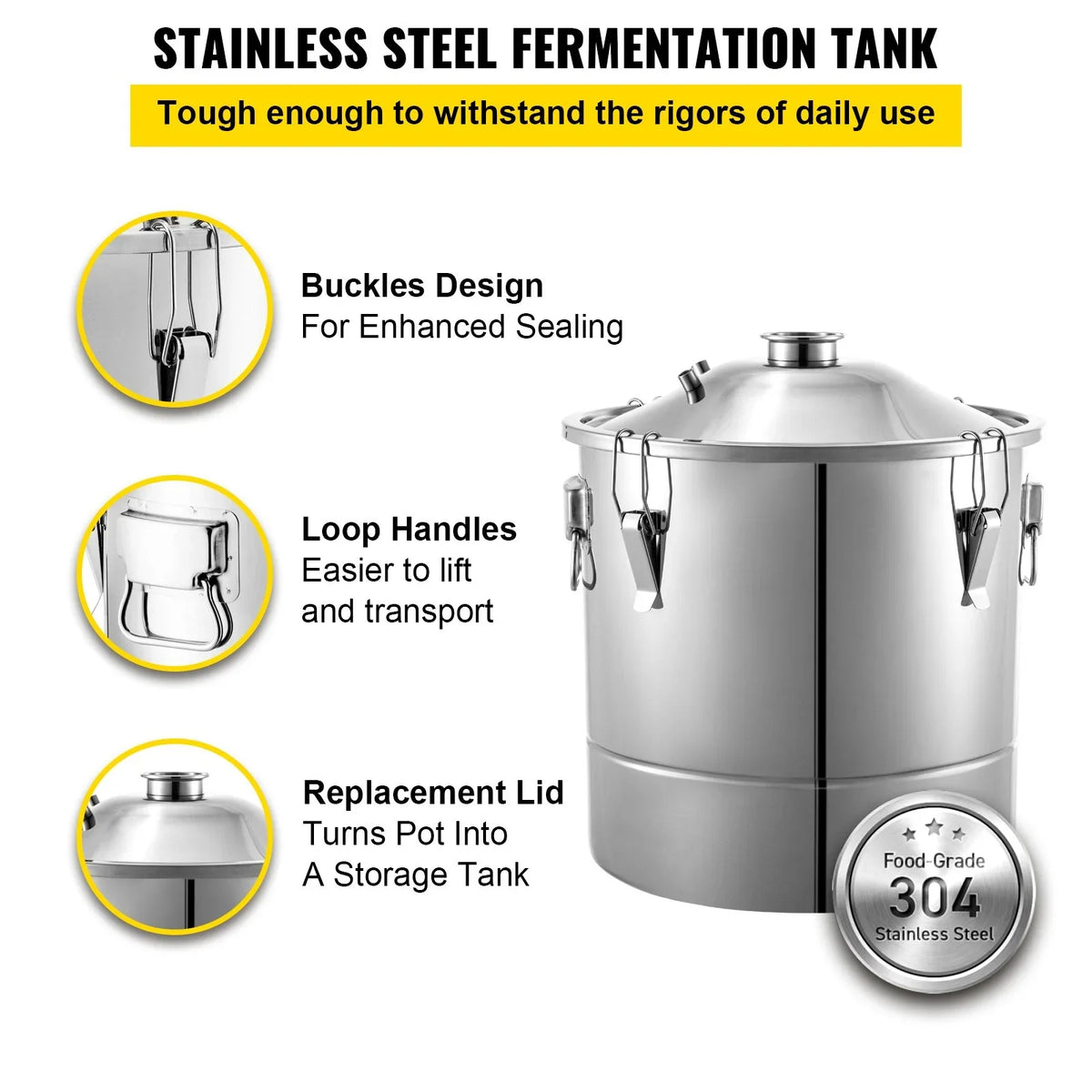 VEVOR 70L 18.5Gal Water Alcohol Distiller 304 Stainless Steel Alcohol Still Wine Making Boiler Home Kit with Thermometer for Whiskey Brandy Essential, Sliver - View 4
