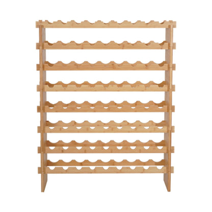 VEVOR 72 Bottle Stackable Modular Wine Rack, 8-Tier, Floor Freestanding Wine Storage Rack, Sturdy Wines Holder Display Shelf, Wobble-Free Shelves, Easy Assembly, for Kitchen, Cellar, and Bar, Natural - View 10