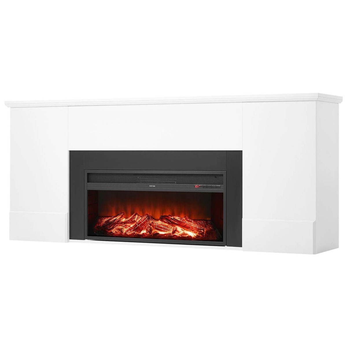 VEVOR 75 inch Freestanding Fireplaces, 1500W 5120BTU Fake Electric Fireplace Stove Heater with Mantel, Overheating Protection, Adjustable Flames,Timer, Remote, for Living Room,Bedroom,White - View 10
