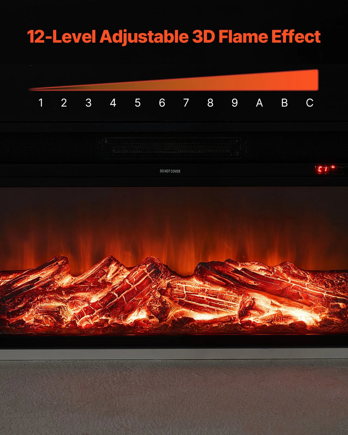 VEVOR 75 inch Freestanding Fireplaces, 1500W 5120BTU Fake Electric Fireplace Stove Heater with Mantel, Overheating Protection, Adjustable Flames,Timer, Remote, for Living Room,Bedroom,White - View 4