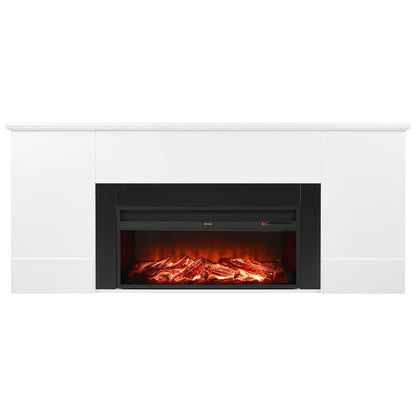 VEVOR 75 inch Freestanding Fireplaces, 1500W 5120BTU Fake Electric Fireplace Stove Heater with Mantel, Overheating Protection, Adjustable Flames,Timer, Remote, for Living Room,Bedroom,White - View 9