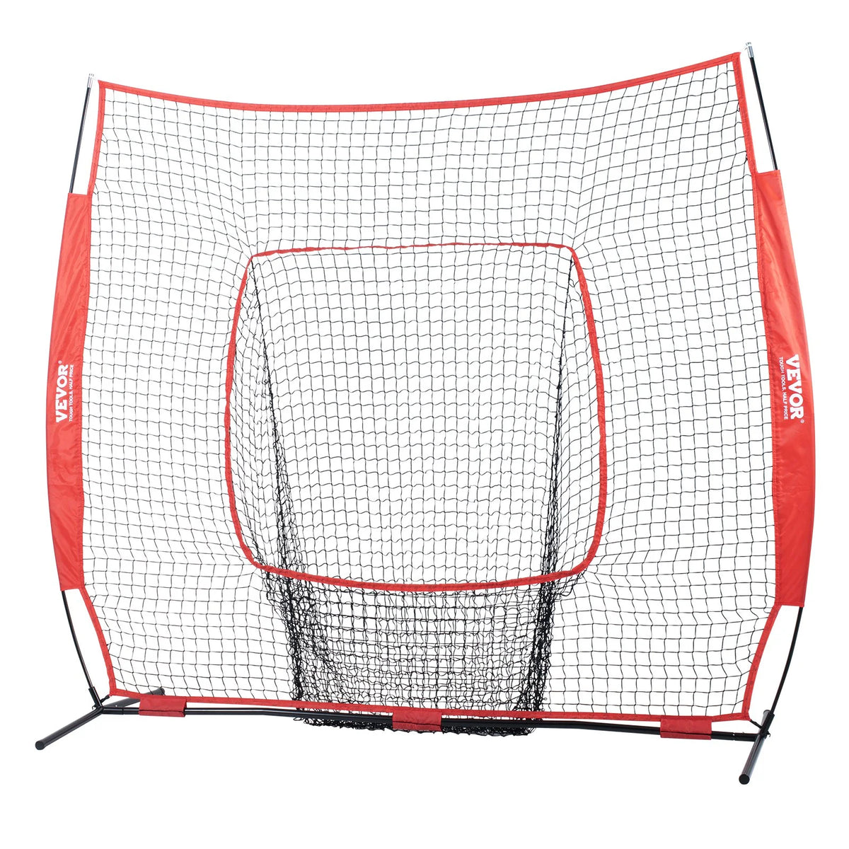 VEVOR 7x7 ft Baseball Softball Practice Net, Portable Baseball Training Net for Hitting Batting Catching Pitching, Backstop Baseball Equipment Training Aids with Carry Bag and Strike Zone - View 2