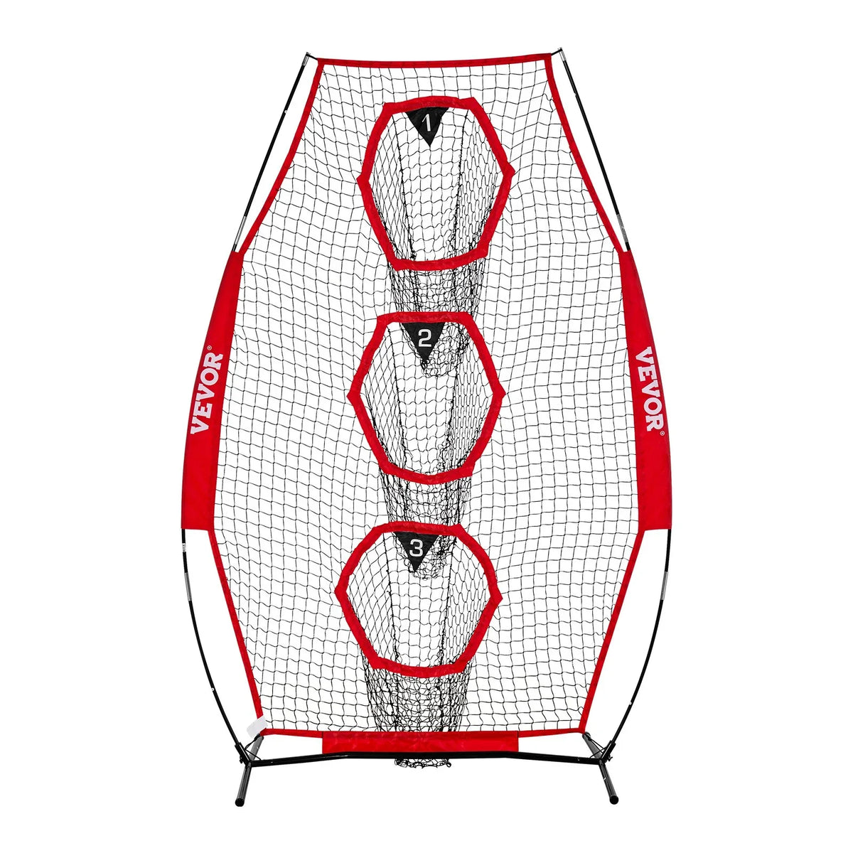 VEVOR 8 x 4 inch Football Trainer Throwing Net, Training Throwing Target Practice Net with 5 Target Pockets, Knotless Net Includes Straps and Portable Carry Case, Improve QB Throwing Accuracy, Red - View 10