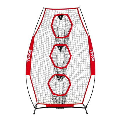 VEVOR 8 x 4 inch Football Trainer Throwing Net, Training Throwing Target Practice Net with 5 Target Pockets, Knotless Net Includes Straps and Portable Carry Case, Improve QB Throwing Accuracy, Red - View 10
