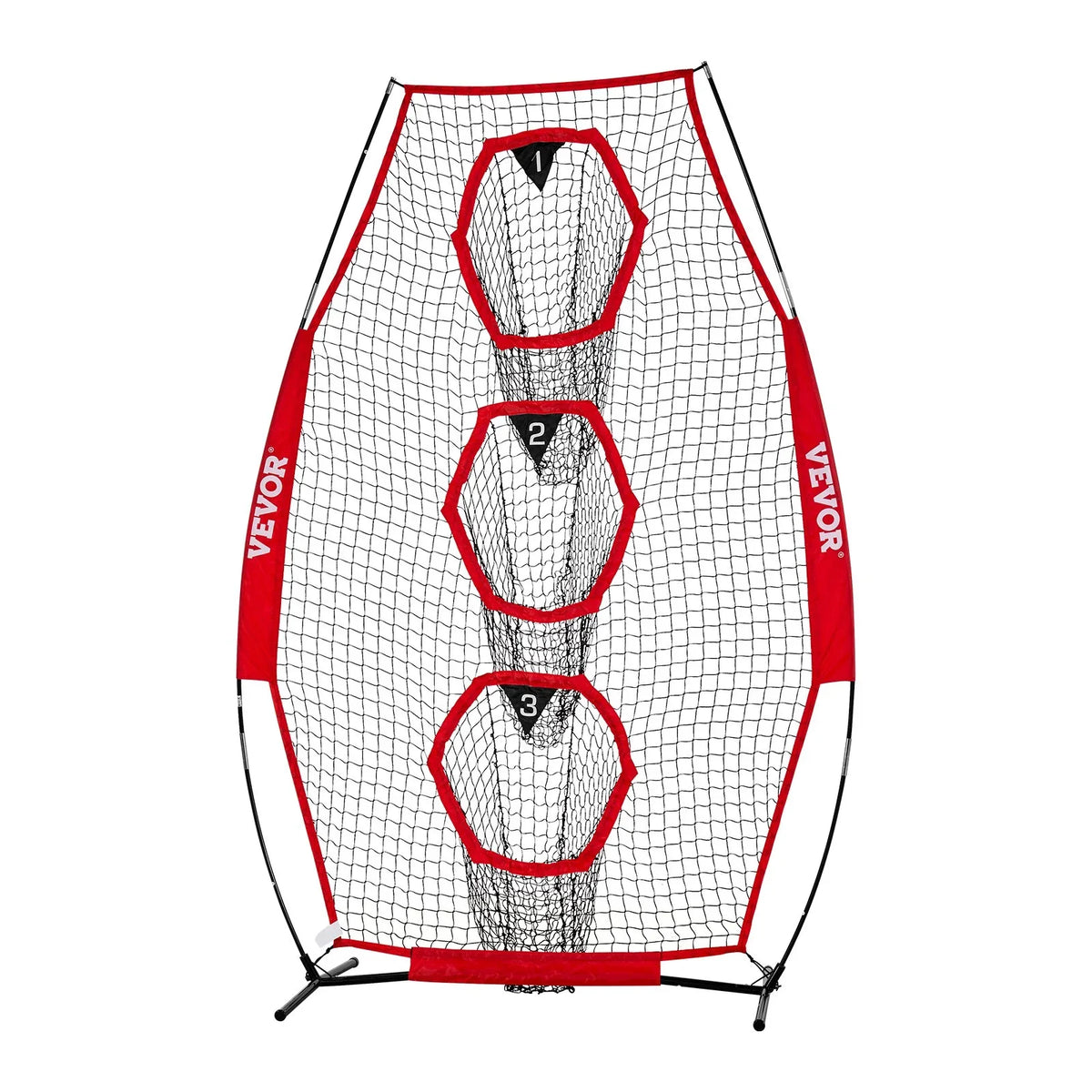 VEVOR 8 x 4 inch Football Trainer Throwing Net, Training Throwing Target Practice Net with 5 Target Pockets, Knotless Net Includes Straps and Portable Carry Case, Improve QB Throwing Accuracy, Red - View 9