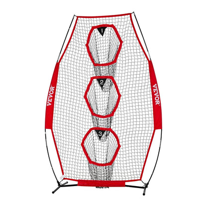 VEVOR 8 x 4 inch Football Trainer Throwing Net, Training Throwing Target Practice Net with 5 Target Pockets, Knotless Net Includes Straps and Portable Carry Case, Improve QB Throwing Accuracy, Red - View 9