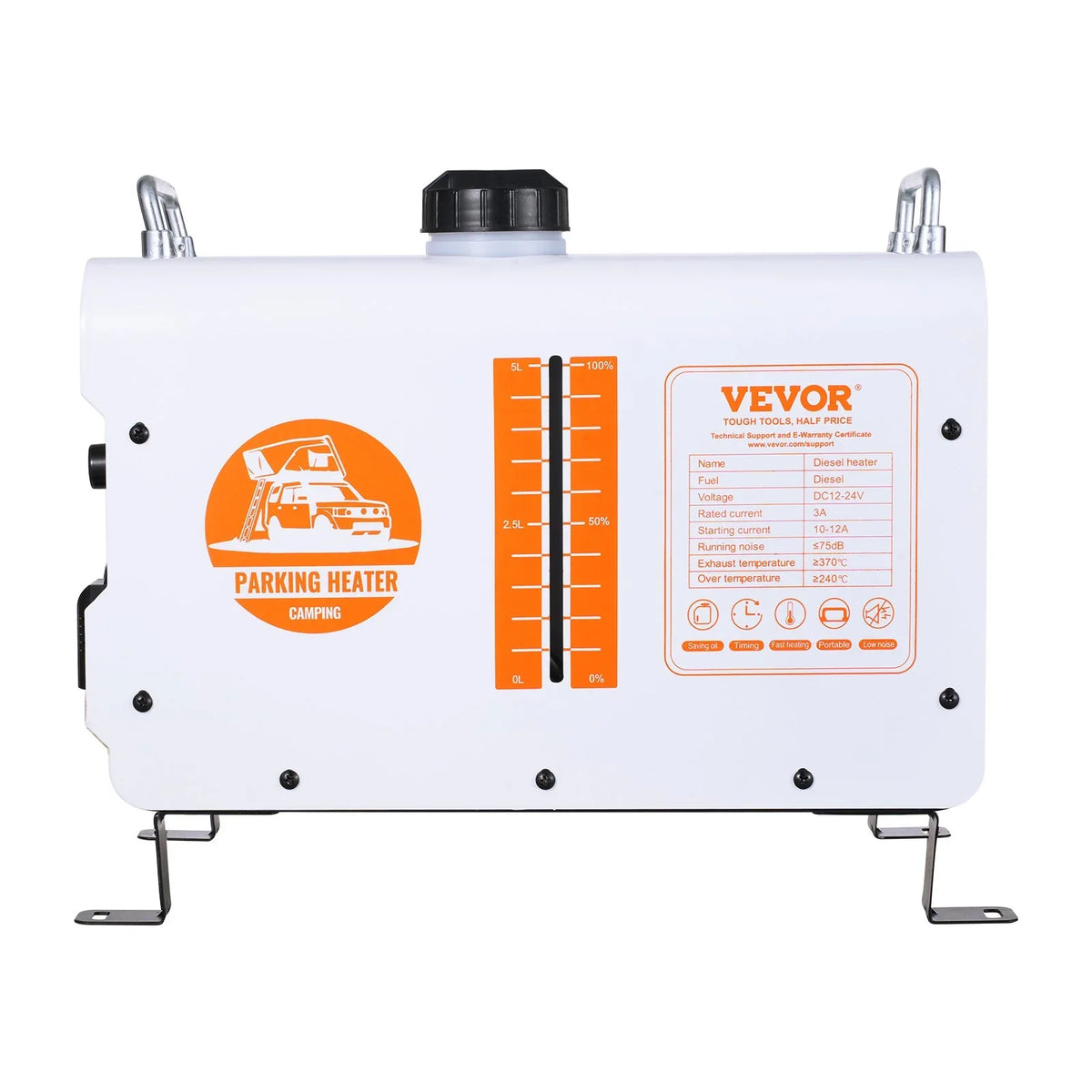 VEVOR 8KW Diesel Heater, 12V/24V All in One Diesel Air Heater, with Bluetooth APP Control, Remote Control and Display Screen, CO Alarm, Fast Heating Portable Diesel Heater for Vehicles and Outdoors - View 9