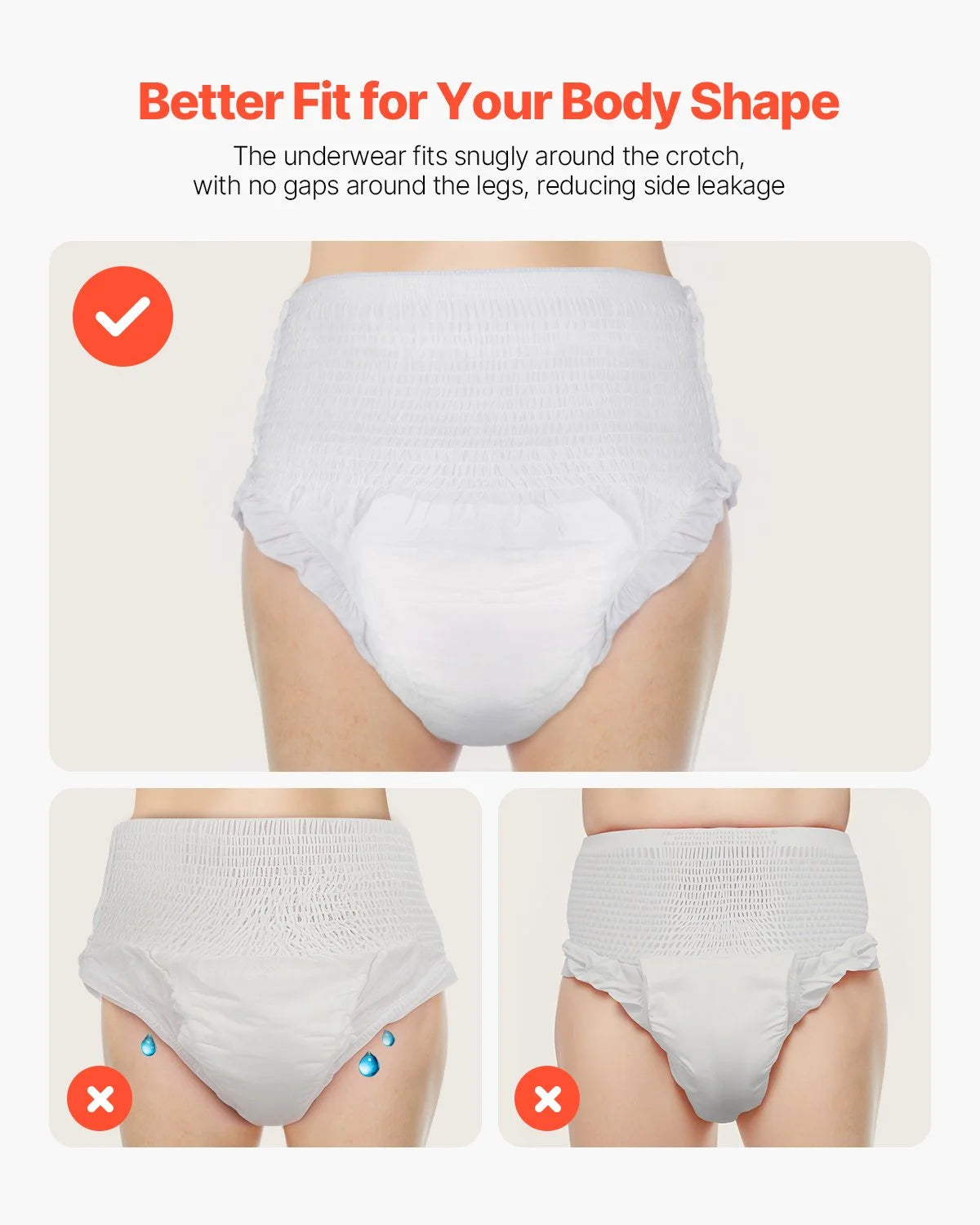 VEVOR Adult Incontinence Underwear Protective Underwear for Men & Women M Size - View 4