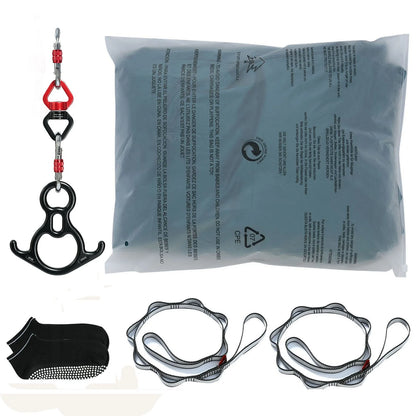 VEVOR Aerial Silk & Yoga Swing, 11 Yards, Aerial Yoga Hammock Kit with 100gsm Nylon Fabric, Full Rigging Hardware & Easy Set-up Guide, Antigravity Flying for All Levels Fitness Bodybuilding, Green - View 15
