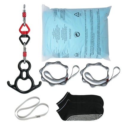 VEVOR Aerial Silk & Yoga Swing, 11 Yards, Aerial Yoga Hammock Kit with 100gsm Nylon Fabric, Full Rigging Hardware & Easy Set-up Guide, Antigravity Flying for All Levels Fitness Bodybuilding, Blue - View 7