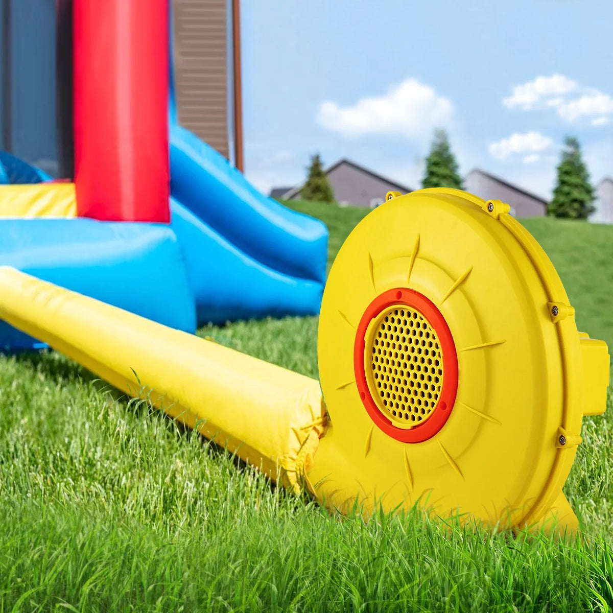 VEVOR Air Blower, 450W 0.6HP Inflatable Blower, Portable and Powerful Bounce House Blower, 1750Pa Commercial Air Blower Pump Fan, Used for Inflatable Bouncy Castle and Jump Slides, Yellow - View 7
