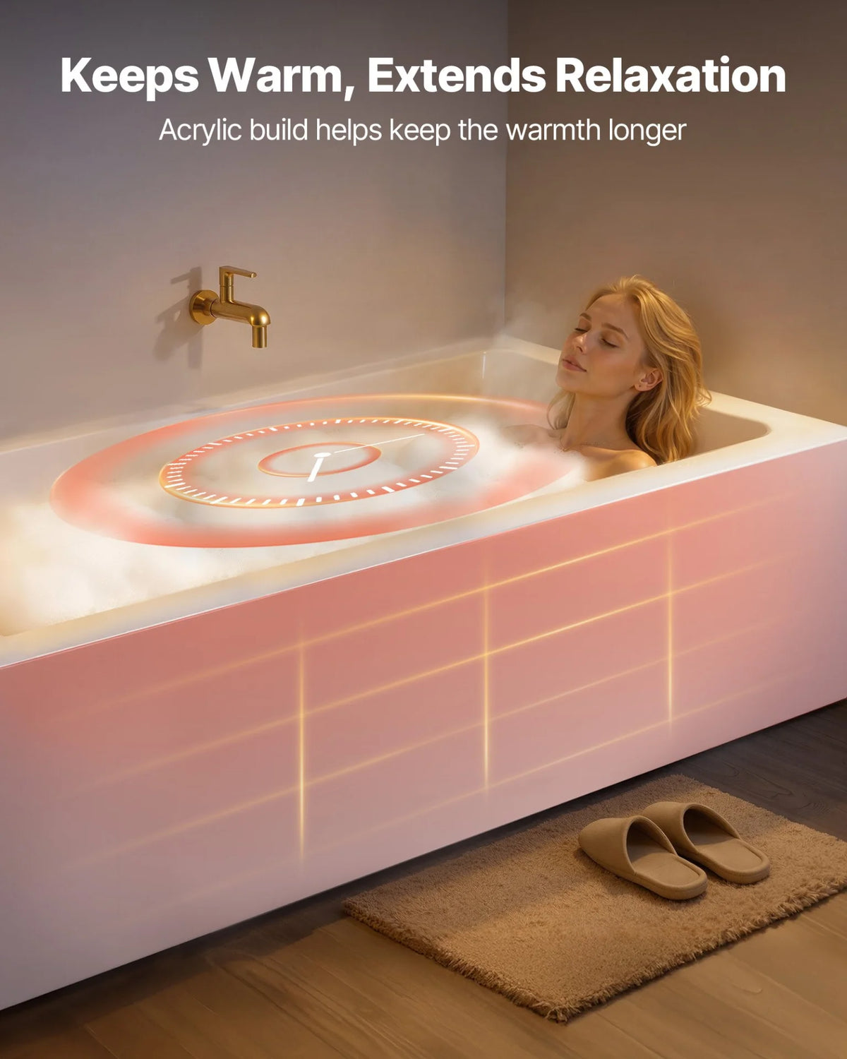 VEVOR Alcove Bathtub, 60" x 30" Contemporary Alcove Acrylic Bathtub, Soaking Bath Tub with Left Hand Drain and Overflow Hole, Large Rectangular Deep Soak Tub for Bathroom with Integral Flange, White - View 2