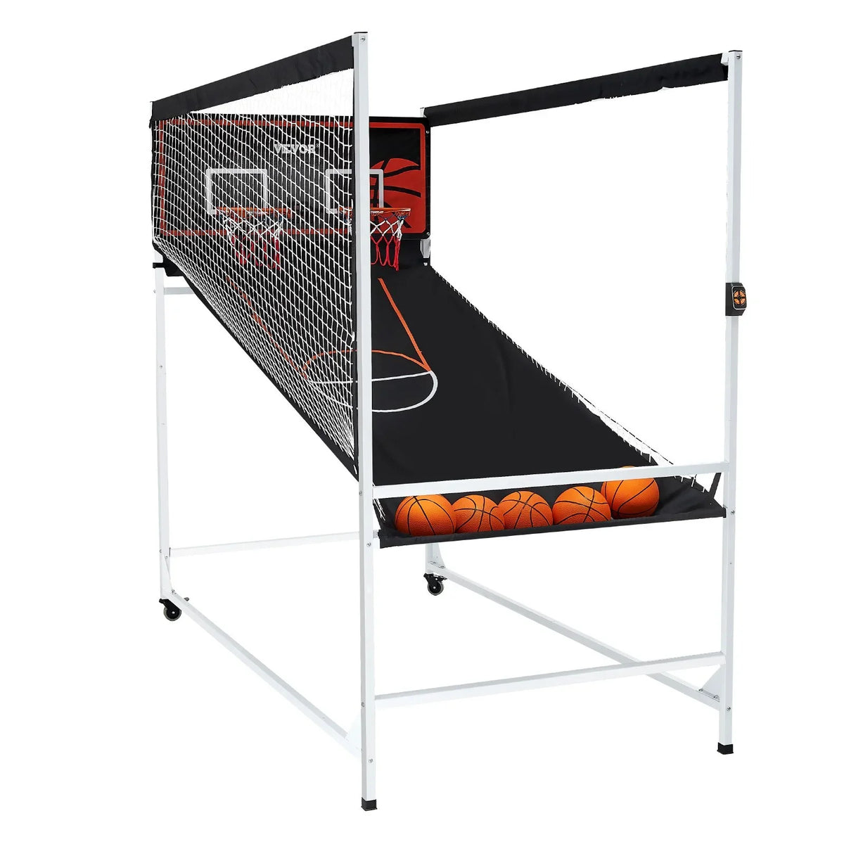 VEVOR Arcade Cage Basketball Game, 2 Player Indoor Basketball Game, Home Dual Shot Sport with 5 Balls, 8 Game Modes, Electronic Scoreboard, and Inflation Pump, for Kids, Adults (Black & White) - View 10