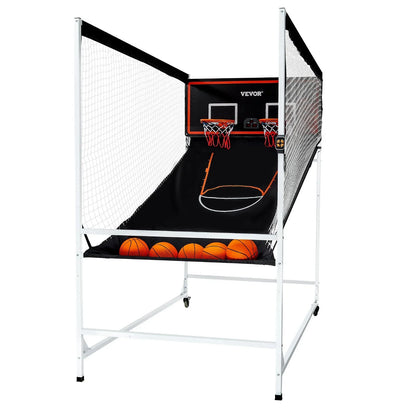 VEVOR Arcade Cage Basketball Game, 2 Player Indoor Basketball Game, Home Dual Shot Sport with 5 Balls, 8 Game Modes, Electronic Scoreboard, and Inflation Pump, for Kids, Adults (Black & White) - View 9