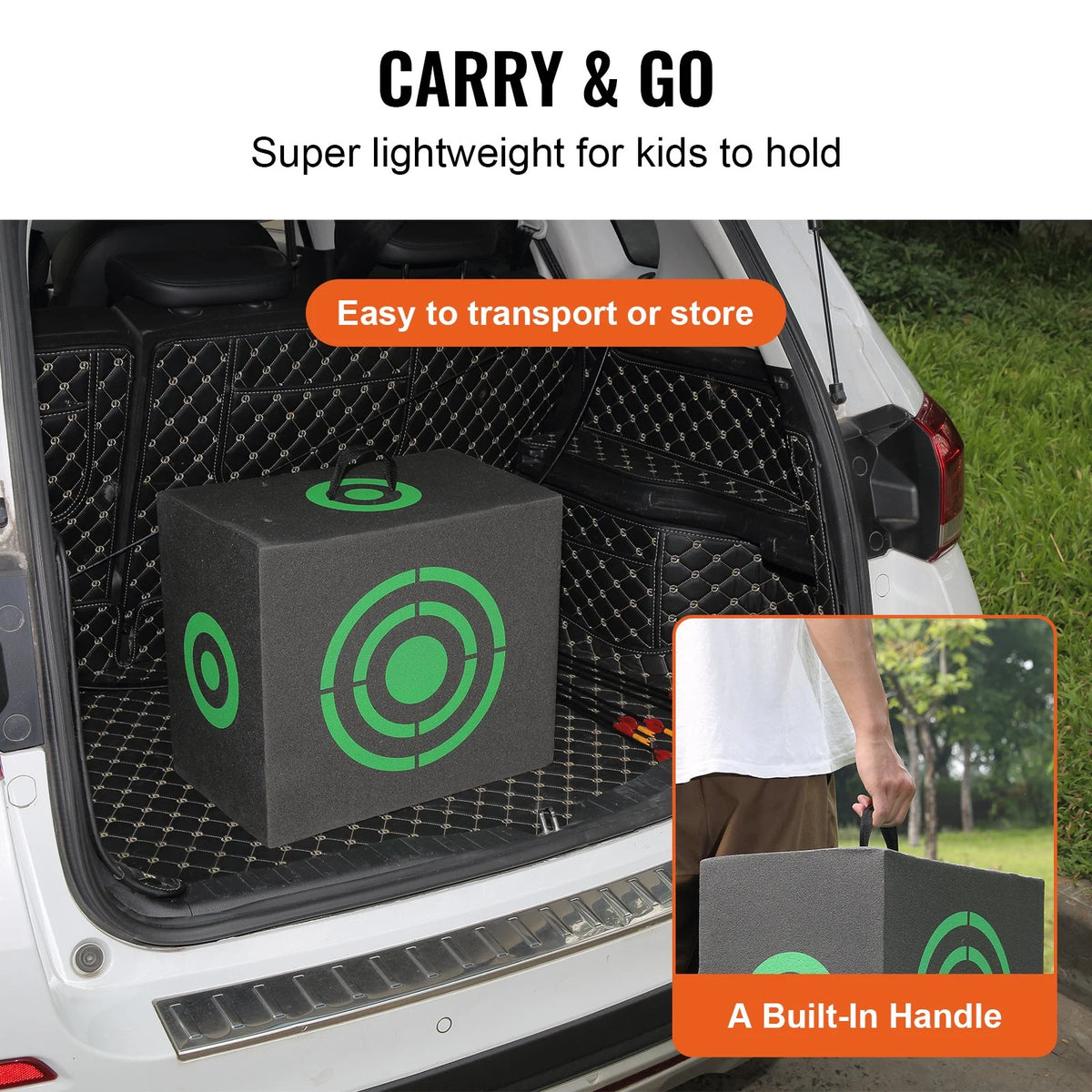 VEVOR Archery Target, 16"x18" All-side Shotting Archery Arrow Target, Outdoor Portable Archery Target with Carry Handle, Easy Arrow Removal, Great Visibility, Lightweight, Easy to Transport, Black - View 4