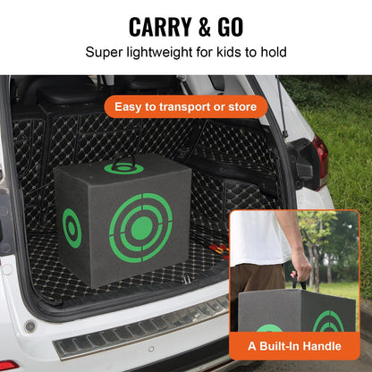 VEVOR Archery Target, 16"x18" All-side Shotting Archery Arrow Target, Outdoor Portable Archery Target with Carry Handle, Easy Arrow Removal, Great Visibility, Lightweight, Easy to Transport, Black - View 4