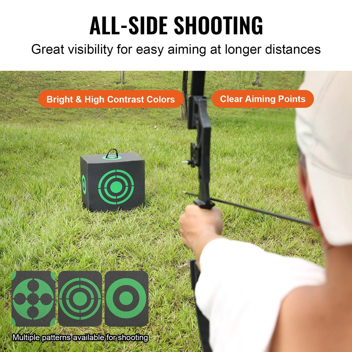 VEVOR Archery Target, 16"x18" All-side Shotting Archery Arrow Target, Outdoor Portable Archery Target with Carry Handle, Easy Arrow Removal, Great Visibility, Lightweight, Easy to Transport, Black - View 5