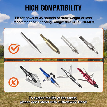 VEVOR Archery Target, 16"x18" All-side Shotting Archery Arrow Target, Outdoor Portable Archery Target with Carry Handle, Easy Arrow Removal, Great Visibility, Lightweight, Easy to Transport, Black - View 6