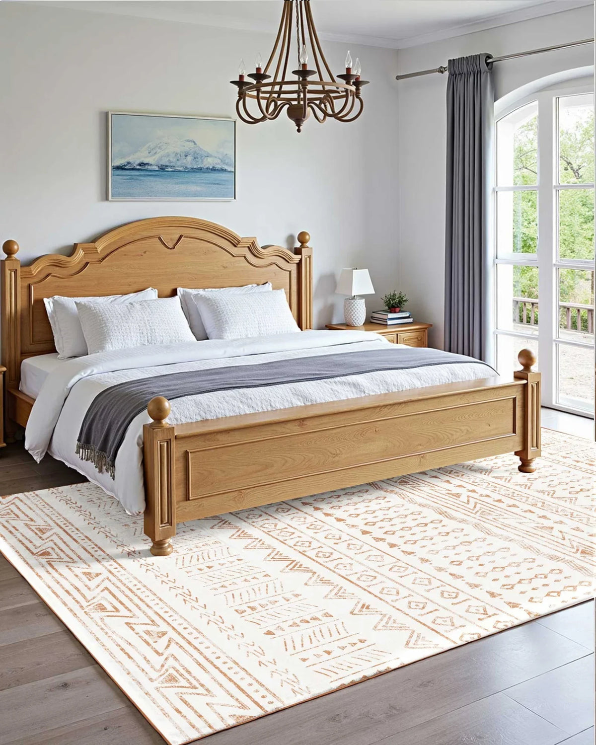 VEVOR Area Rug, 6 x 9 ft Large Washable Rug, Non-Slip and Tear-Resistant Soft Carpet, Pet & Child Friendly Modern Area Rugs, Indoor Mat for Bedroom, Office, Living Room, Kids Room, Entryway, Beige - View 3