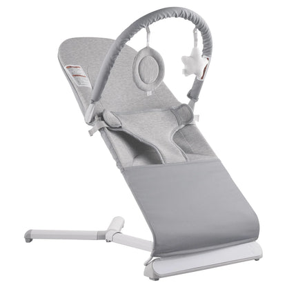 VEVOR Baby Bouncer, Folding Bouncer Seat for Babies 0-9 Months, Newborn Bouncer Chair with 2 Reclining Angles & Rotatable Toy Bar, Portable Infant Rocker with Travel Bag for Indoor Outdoor, Light Gray - View 9