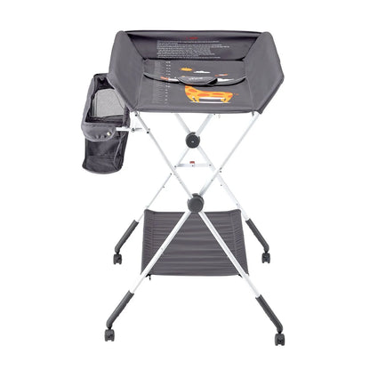 VEVOR Baby Changing Table, Foldable Diaper Change Station with Side Basket, Adjustable Height Portable Changing Table with Lockable Wheels, Multi-Functional Storage Organizer Nursery, Dark Gray - View 9