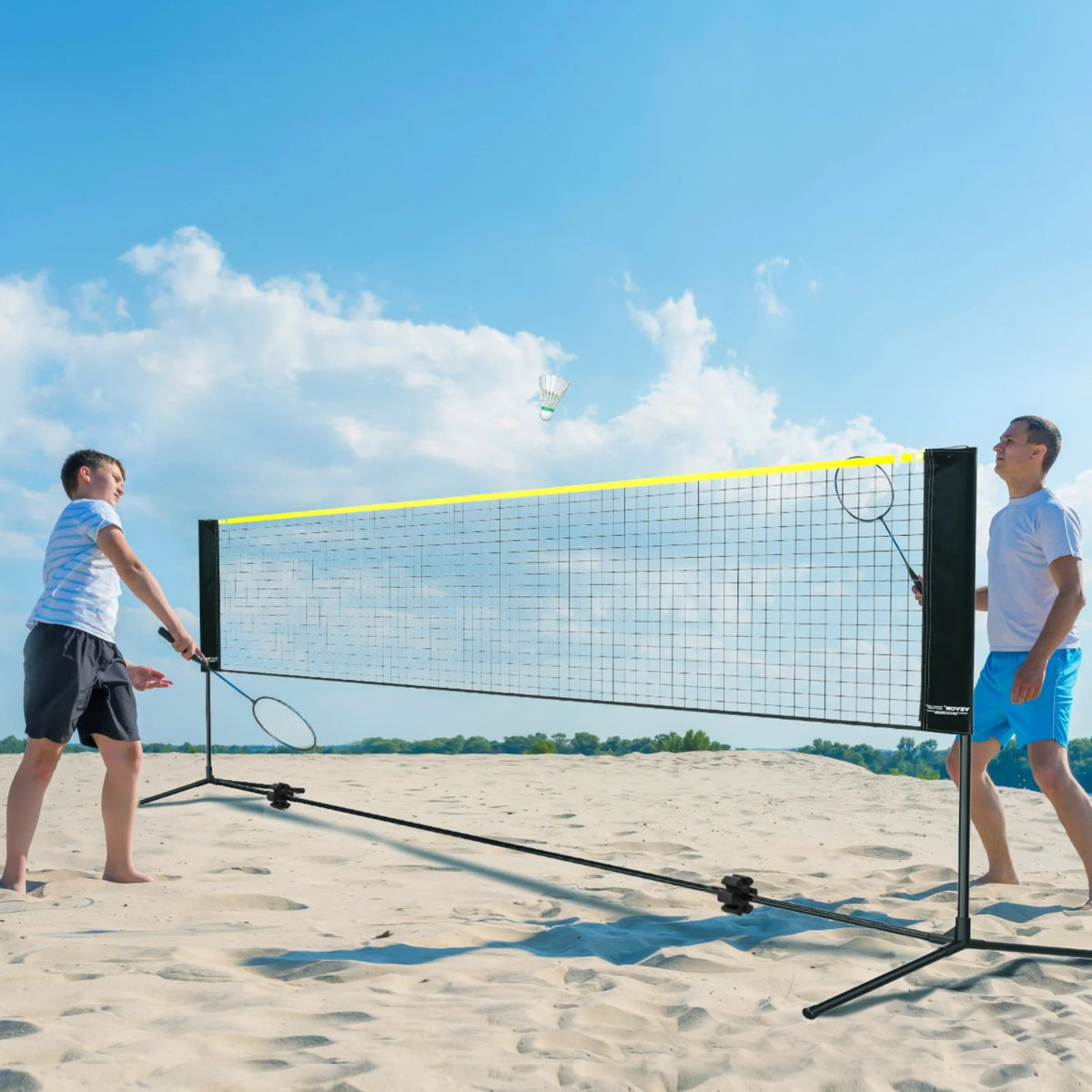 VEVOR Badminton Net, Height Adjustable Volleyball Net, 10ft Wide Foldable Pickleball Net, Portable Easy Setup Tennis Net Set with Poles, Stand and Carry Bag, for Kids Backyard Game Indoor Outdoor Use - View 8