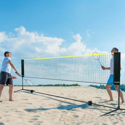 VEVOR Badminton Net, Height Adjustable Volleyball Net, 14ft Wide Foldable Pickleball Net, Portable Easy Setup Tennis Net Set with Poles, Stand and Carry Bag, for Kids Backyard Game Indoor Outdoor Use - View 9