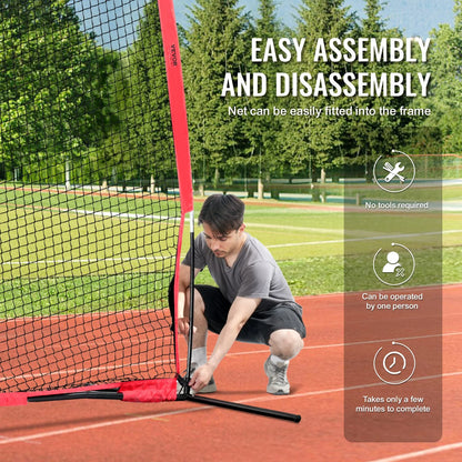 VEVOR Barricade Backstop Net, 16x10 ft Ball Sports Barrier Netting, Portable Practice Equipment with Carry Bag, Protection Screen for Baseball Softball Lacrosse Soccer Training, for Backyard - View 6