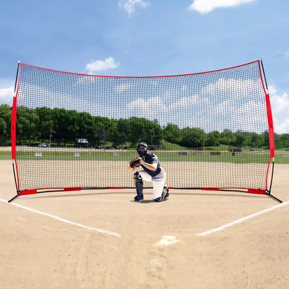 VEVOR Barricade Backstop Net, 16x10 ft Ball Sports Barrier Netting, Portable Practice Equipment with Carry Bag, Protection Screen for Baseball Softball Lacrosse Soccer Training, for Backyard - View 8