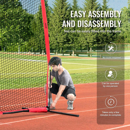 VEVOR Barricade Backstop Net, 20x10 ft Ball Sports Barrier Netting, Portable Practice Equipment with Carry Bag, Protection Screen for Baseball Softball Lacrosse Soccer Hockey Training, for Backyard - View 5