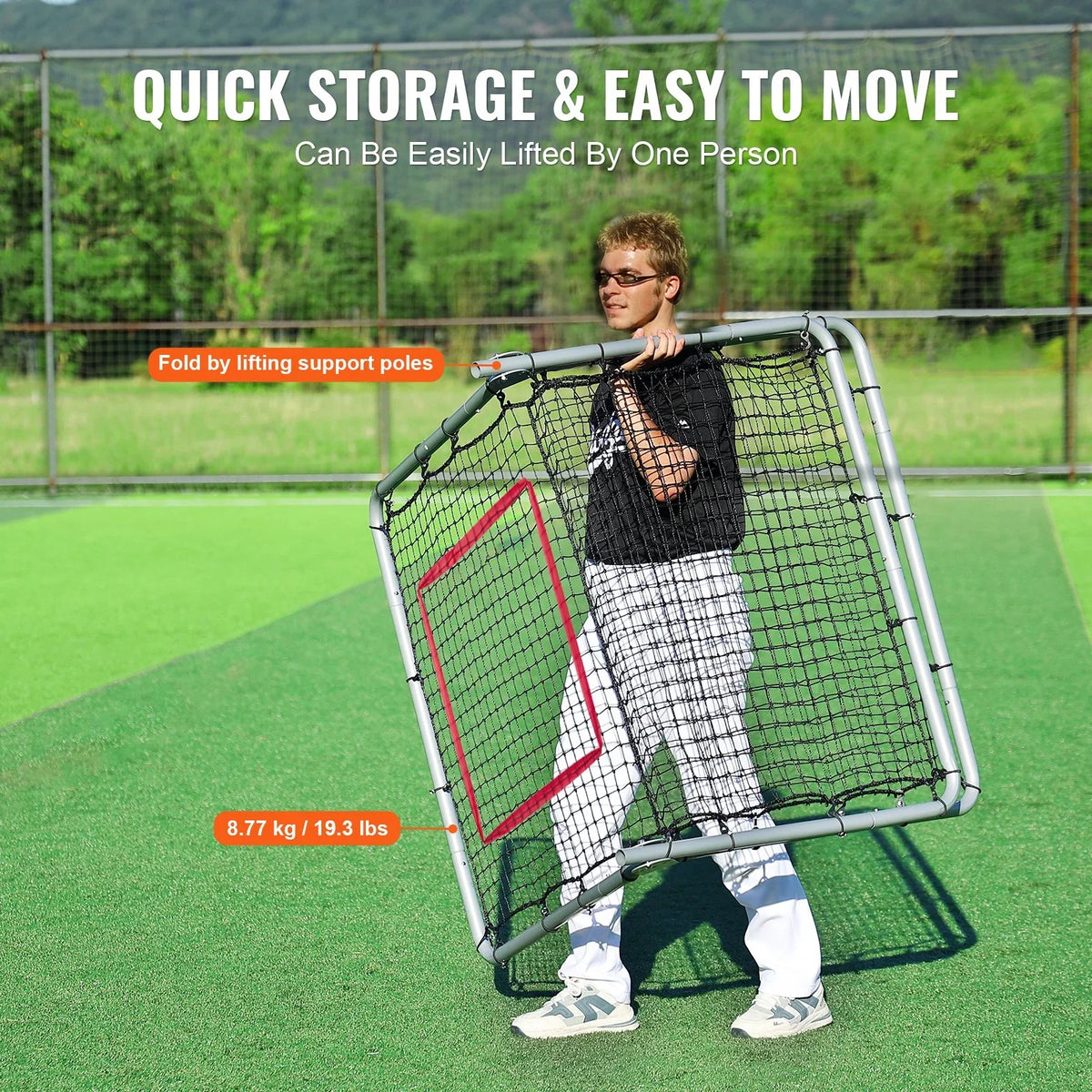 VEVOR Baseball And Softball Rebounder Net 3.5 x 6 ft 5 Adjustable Angles - View 5