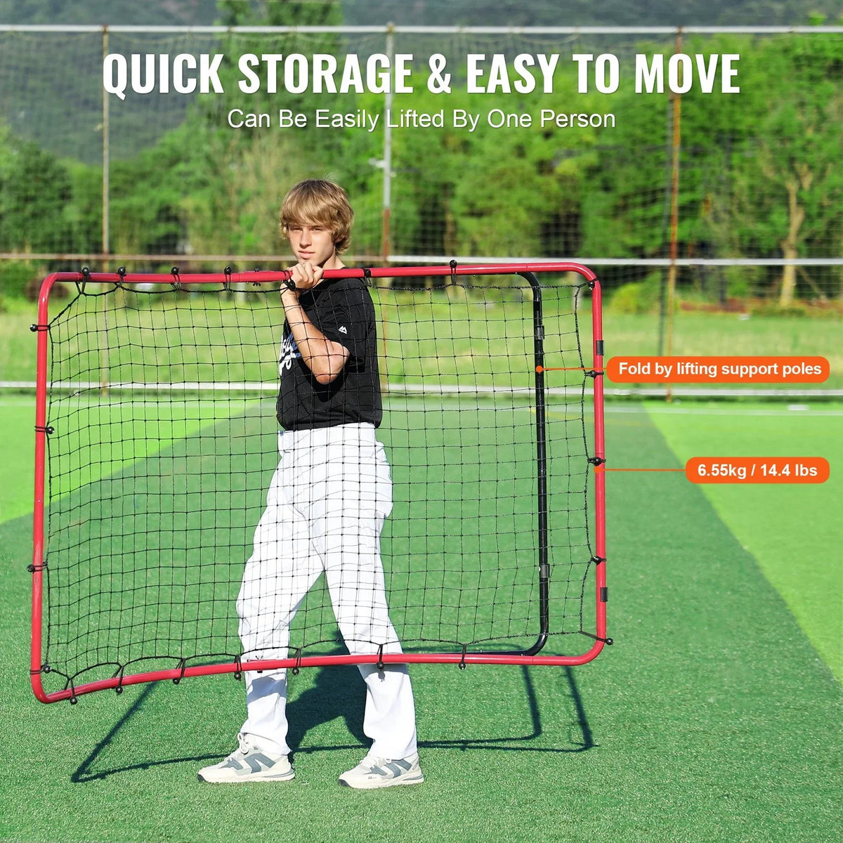VEVOR Baseball And Softball Rebounder Net 4x5.5 ft PitchBack All Angle Fielding - View 5