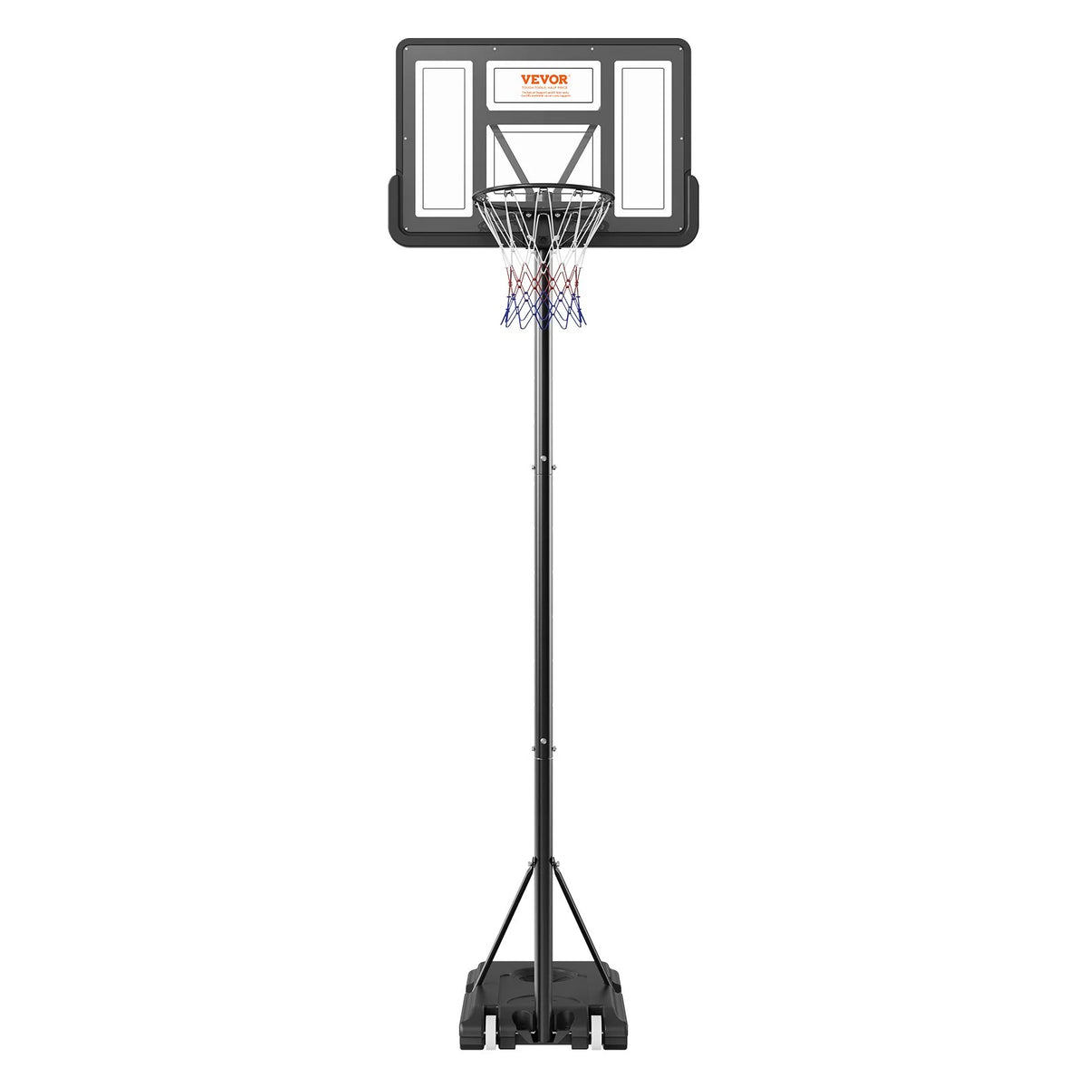 VEVOR Basketball Hoop, 4-10 ft Adjustable Height Portable Backboard System, 44 inch Basketball Hoop & Goal, Kids & Adults Basketball Set with Wheels, Stand, and Fillable Base, for Outdoor/Indoor - View 9