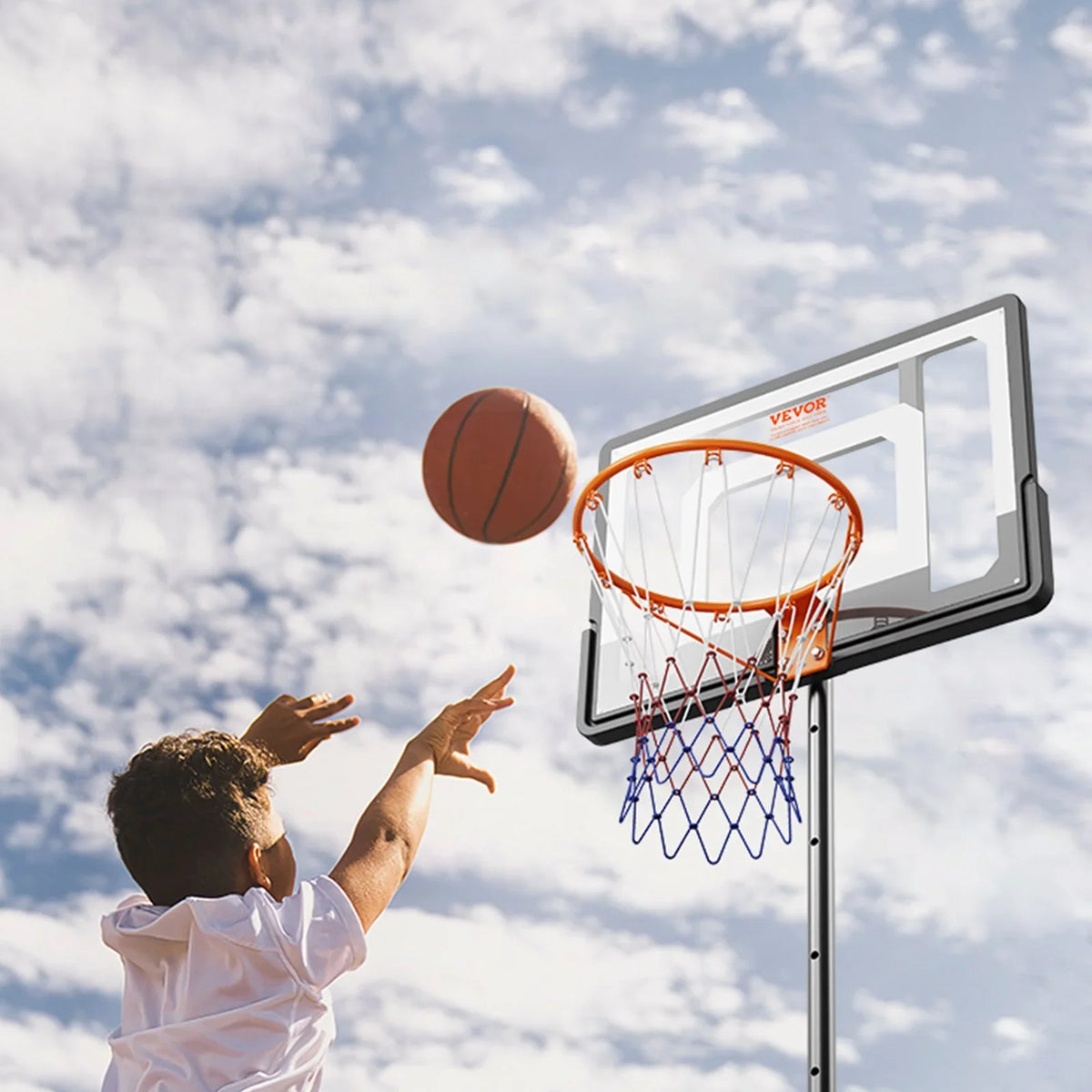 VEVOR Basketball Hoop, 5-7 ft Adjustable Height Portable Backboard System, 32 inch Basketball Hoop & Goal, Kids & Adults Basketball Set with Wheels, Stand, and Fillable Base, for Outdoor/Indoor - View 7