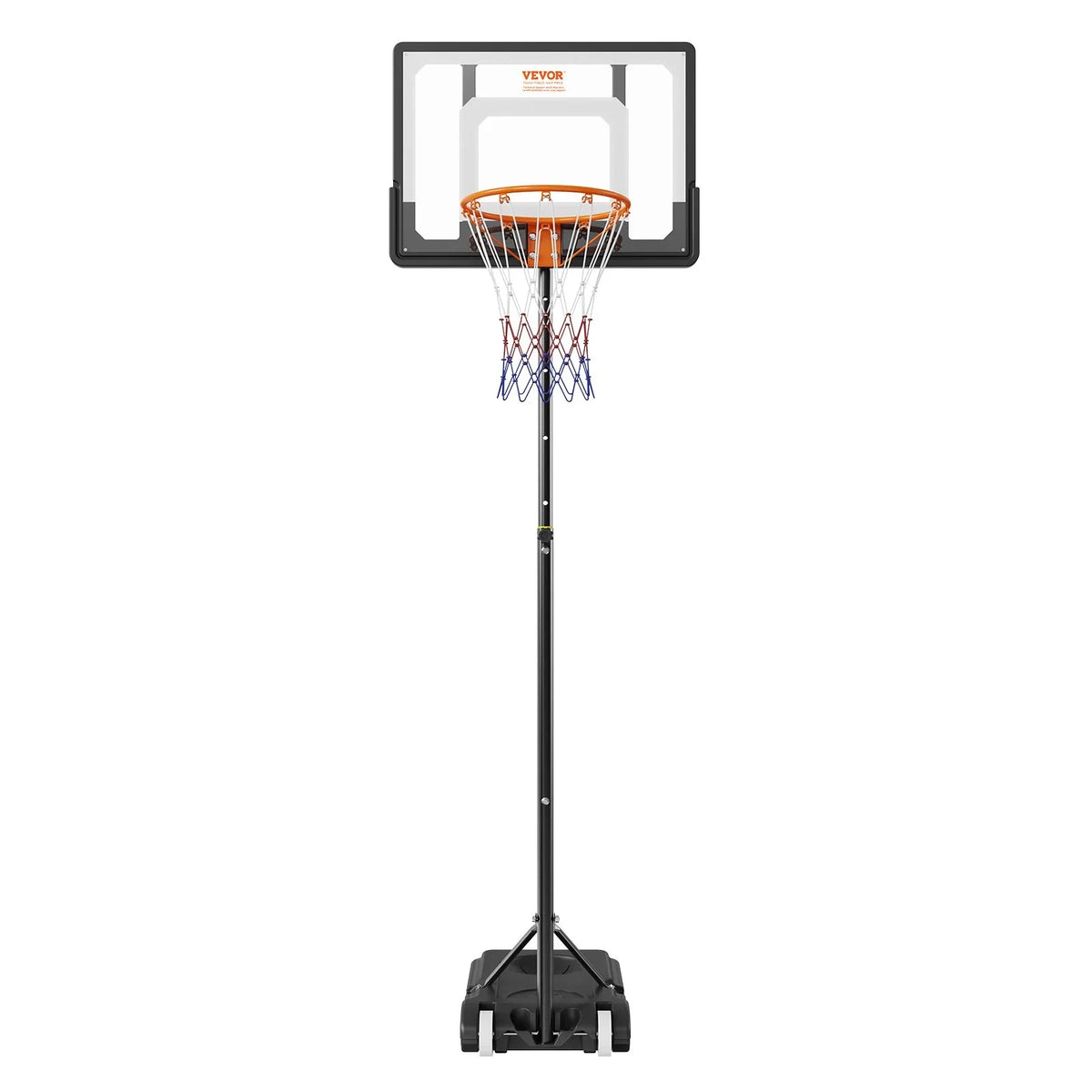 VEVOR Basketball Hoop, 5-7 ft Adjustable Height Portable Backboard System, 32 inch Basketball Hoop & Goal, Kids & Adults Basketball Set with Wheels, Stand, and Fillable Base, for Outdoor/Indoor - View 9