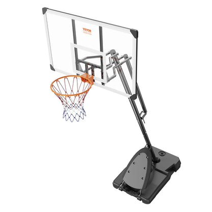 VEVOR Basketball Hoop, 7.6-10 ft Adjustable Height Portable Backboard System, 54 inch Basketball Hoop & Goal, Kids & Adults Basketball Set with Wheels, Stand, and Fillable Base, for Outdoor/Indoor - View 8