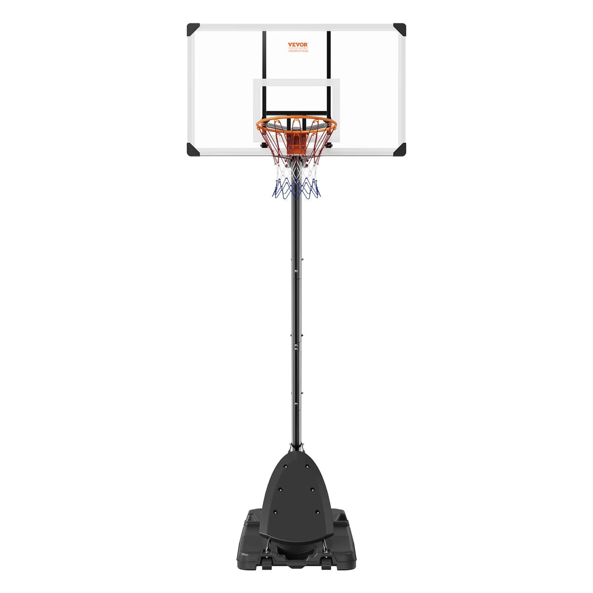 VEVOR Basketball Hoop, 7.6-10 ft Adjustable Height Portable Backboard System, 54 inch Basketball Hoop & Goal, Kids & Adults Basketball Set with Wheels, Stand, and Fillable Base, for Outdoor/Indoor - View 9