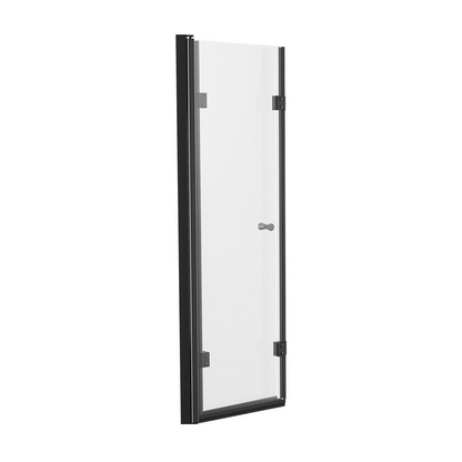 VEVOR Bathtub Shower Door, 51 in. W x 56 in. H, Frameless Foldable Hinged Shower Door, Tri-Fold Shower Glass Door with 1/4 in Tempered Glass Door, 180°Rotating and Folding Design, for Bathtub, Black - View 10