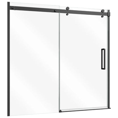 VEVOR Bathtub Shower Door 60" W x 60" H Semi-Frameless Sliding Door Black, 5/16" Thick Clear Tempered Glass, Sliding Tub Shower Door with 2 Stainless Steel Handles, Nano Coating, for Bathroom Tubs - View 10