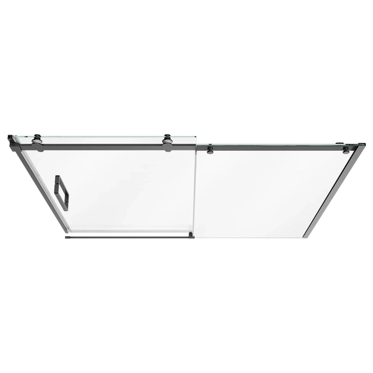VEVOR Bathtub Shower Door 60" W x 60" H Semi-Frameless Sliding Door Black, 5/16" Thick Clear Tempered Glass, Sliding Tub Shower Door with 2 Stainless Steel Handles, Nano Coating, for Bathroom Tubs - View 8