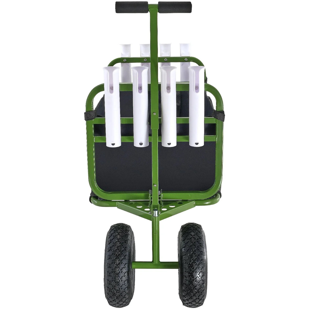 VEVOR Beach Fishing Cart, 300 lbs Load Capacity, Foldable Fish and Marine Cart with Four 11" Big Wheels Rubber Balloon Tires for Sand, Heavy-Duty Steel Pier Wagon Trolley with 8 Rod Holders for Picnic - View 10