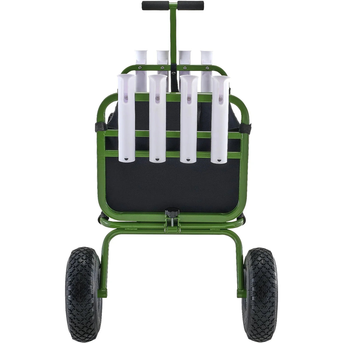 VEVOR Beach Fishing Cart, 300 lbs Load Capacity, Foldable Fish and Marine Cart with Four 11" Big Wheels Rubber Balloon Tires for Sand, Heavy-Duty Steel Pier Wagon Trolley with 8 Rod Holders for Picnic - View 9
