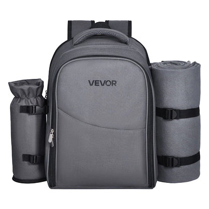VEVOR Beach Picnic Backpack Bag for 2 Person with Cooler Compartment Grey - View 9