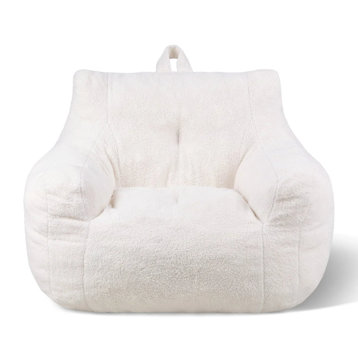 VEVOR Bean Bag Chair, 3 feet Bean Bag Chair with Soft Armrests and Storage Pocket, 25D Memory Foam Filled with Soft Teddy Velvet Cover, Bean Bag for Bedroom or Playroom, White - View 8
