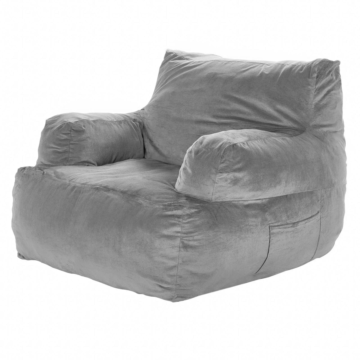 VEVOR Bean Bag Chair, BeanBag Sofa Chair with Armrests for Adults, Fluffy Plush & High-Density Foam Filling Adult Bean Bag with Zapper, Comfy Lazy Sofa Chair Ideal for Living Room, Bedroom, Grey - View 10
