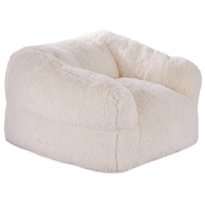 VEVOR Bean Bag Chair, BeanBag Sofa Chair with Armrests for Adults, Fluffy Plush & High-Density Foam Filling Adult Bean Bag with Zapper, Comfy Lazy Sofa Chair Ideal for Living Room, Bedroom, Beige - View 11