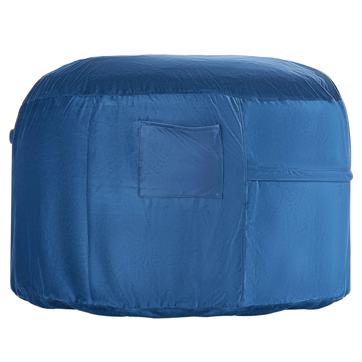 VEVOR Bean Bag Chair, Round BeanBag Chair with Removable & Washable Cover for Adult, Dutch Velvet & High-Density Foam Filling Adult Bean Bag with Handle and Side Pocket for Living Room, Bedroom, Blue - View 9