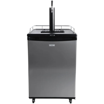 VEVOR Beer Kegerator, Single Tap Draft Beer Dispenser, Full Size Keg Refrigerator With Shelves, CO2 Cylinder, Drip Tray & Rail, 32°F- 75.2°F Temperature Control, Holds 1/6, 1/4, 1/2 Barrels, Silver - View 10