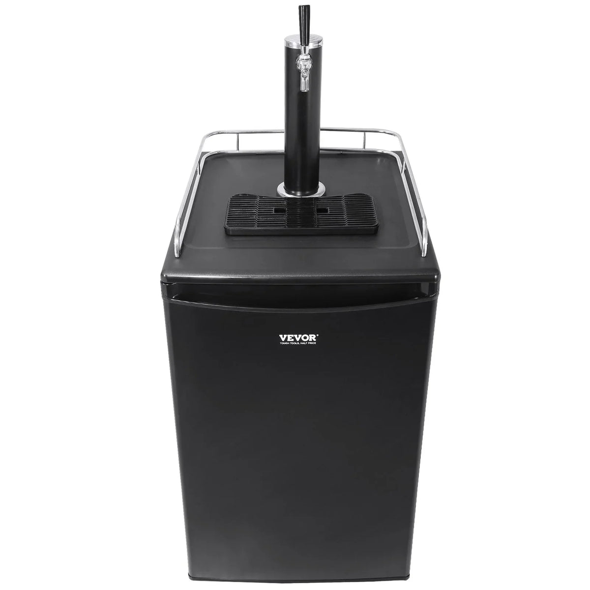 VEVOR Beer Kegerator, Single Tap Draft Beer Dispenser, Full Size Keg Refrigerator with Shelves, CO2 Cylinder, Drip Tray & Rail, 32°F- 50°F Temperature Control, Holds 1/6, 1/4, 1/2 Barrels, Black - View 10