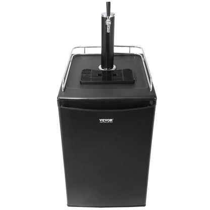 VEVOR Beer Kegerator, Single Tap Draft Beer Dispenser, Full Size Keg Refrigerator with Shelves, CO2 Cylinder, Drip Tray & Rail, 32°F- 50°F Temperature Control, Holds 1/6, 1/4, 1/2 Barrels, Black - View 10